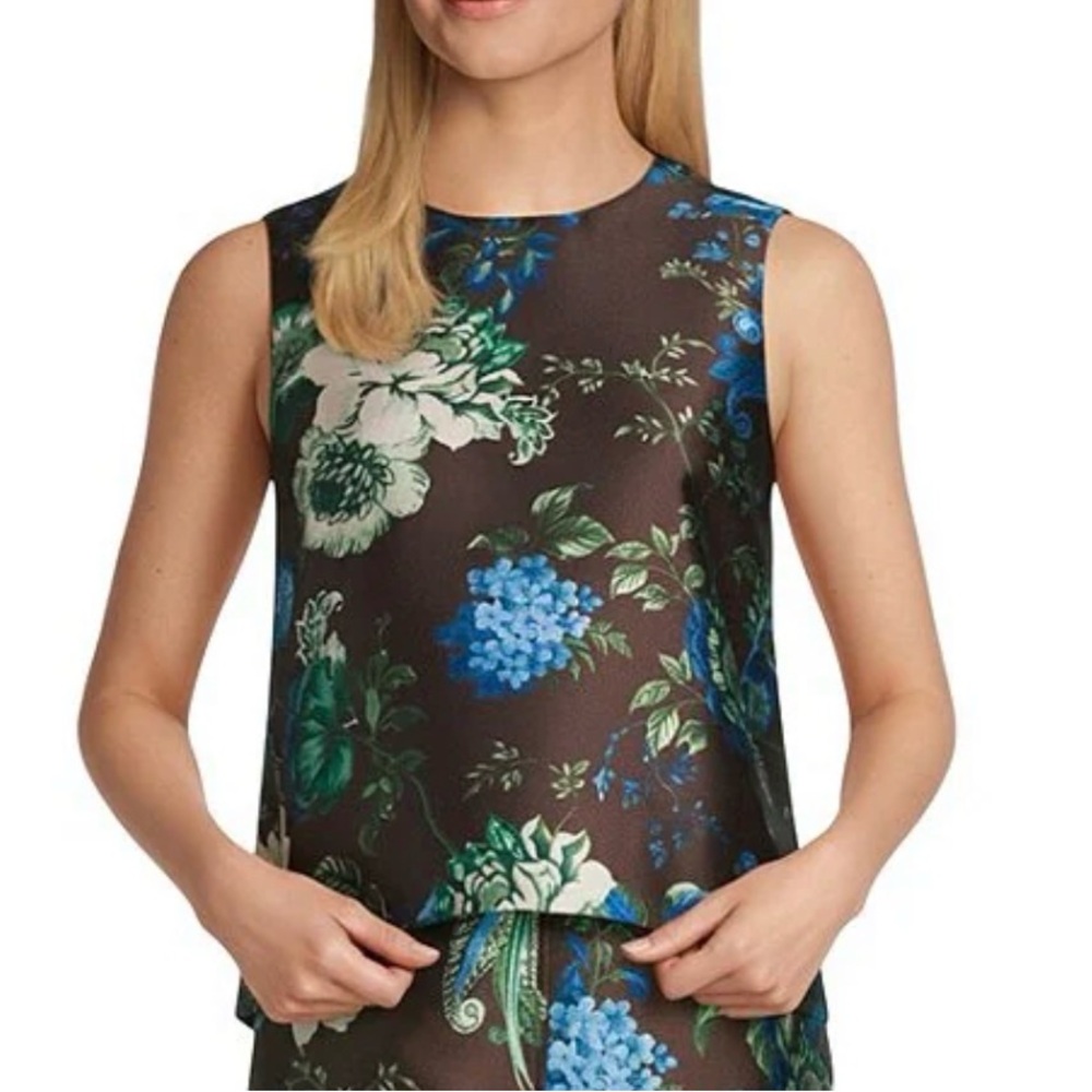 Preston & York Floral Sleeveless Blouse - Brown, Blue, Green - Picture 6 of 10